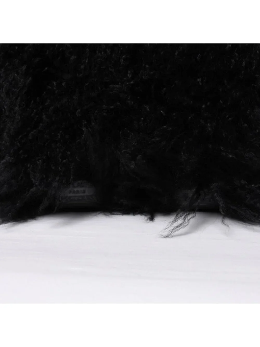 Saint Laurent Fur Boots Black Furry Mongolian Lamb Ankle